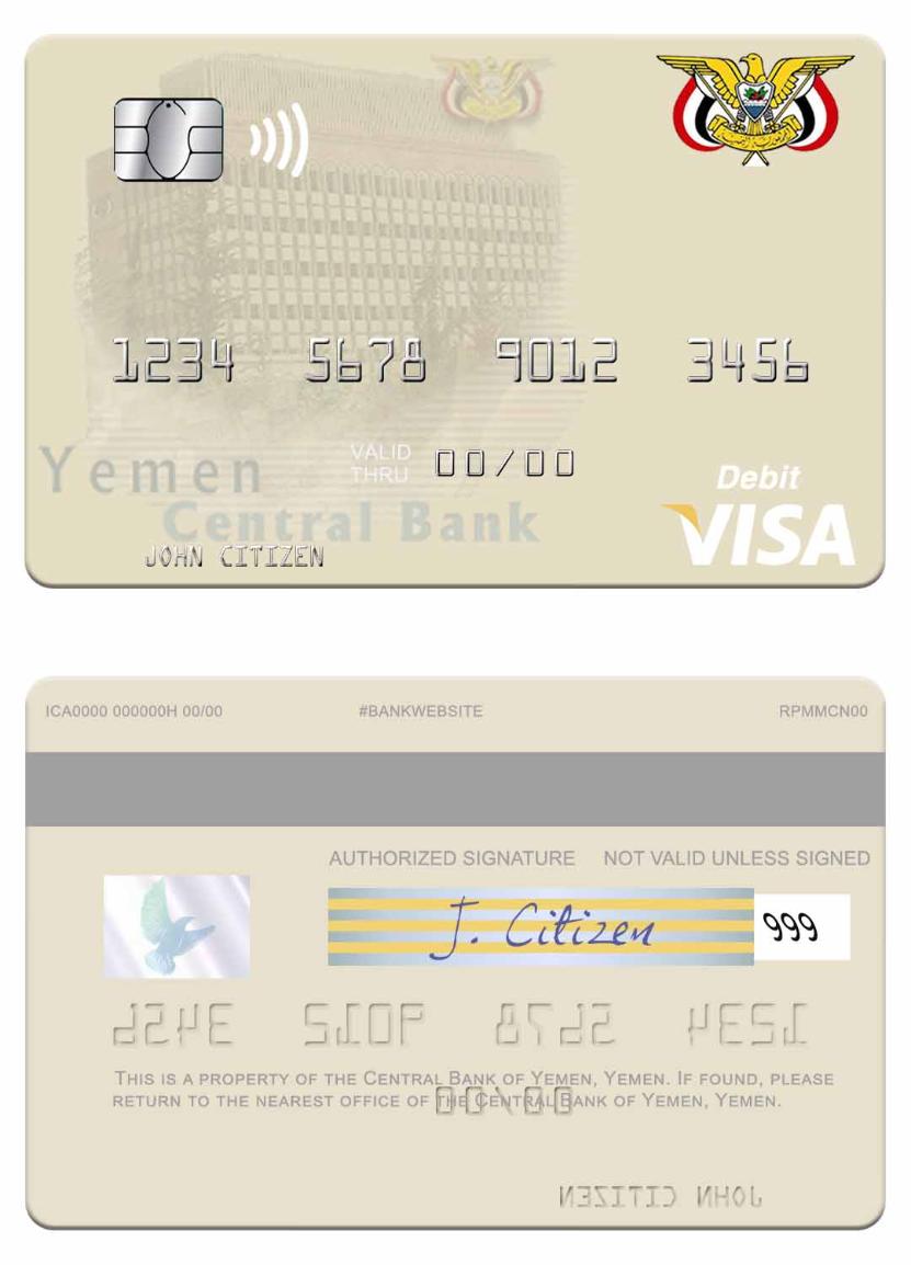 Yemen Central Bank of Yemen visa debit card
